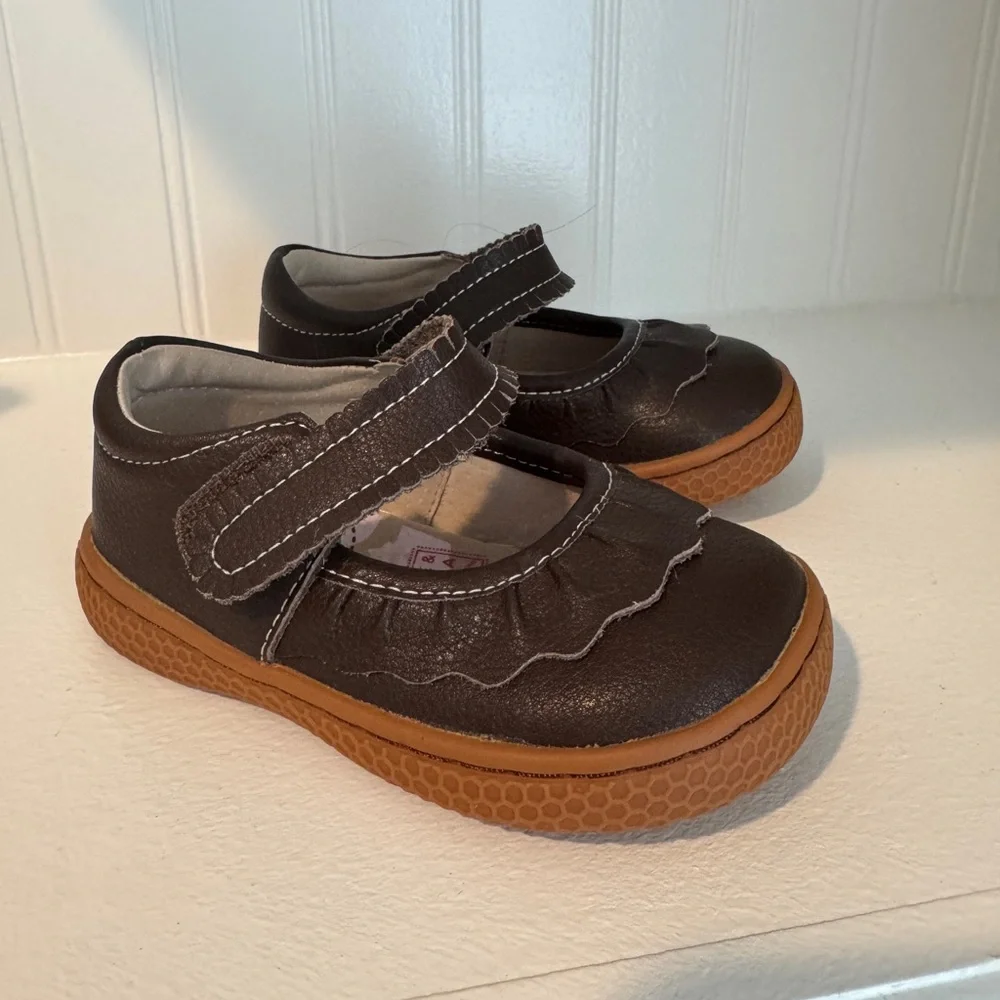 Livie & Luca Brown Girls Mary Jane Dress Shoes